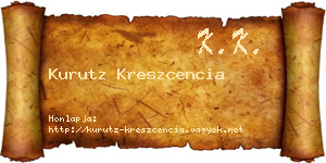 Kurutz Kreszcencia névjegykártya